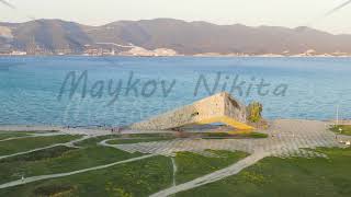 Novorossiysk Russia Memorial Malaya Zemlya Little Land Historical monument Sunset time Aerial [upl. by Eveivenej]