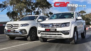 DRAG RACE Volkswagen Amarok 30 V6 4Motion TDI vs MercedesBenz X350d 4Matic [upl. by Winola]