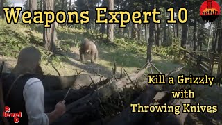 Achieving Weapons Expert 10 Kill a grizzly bear using only throwing knives RDR2 Story [upl. by Nalorac]