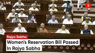 Parliament Session Womens Reservation Bill Passed In Rajya Sabha With 215 Votes  Sansad [upl. by Hagood]