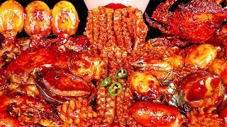 ASMR MUKBANG Spicy FLEX Seafood Boil Octopus Squid Crab Enoki Mushroom CookingampEating Korean 먹방 [upl. by Cranston]