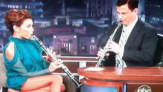 Dueling Clarinets with Jimmy Kimmel and Eva Longoria [upl. by Cheke]