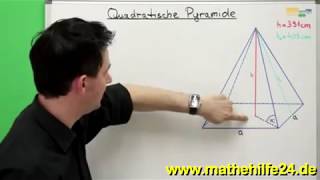 Quadratische Pyramide  Satz des Pythagoras  Volumen  Trigonometrie [upl. by Garges513]