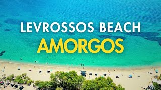 Levrossos Beach AMORGOS  A tropical Paradise 4K Drone [upl. by Keelin]