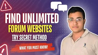 Want Unlimited Forum Websites for Backlinks Try This Secret Method [upl. by Arundel]