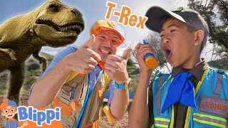 Blippi amp Park Ranger Ashers Epic Dinosaur Movie  TRex Ranch Dinosaur Videos [upl. by Ytitsahc137]