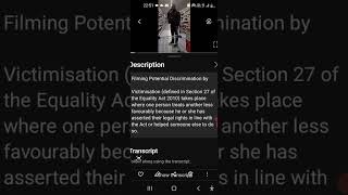 Tutorial potential discrimination 1 filming victimisation [upl. by Erasaec]