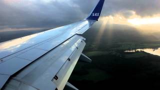 HD SAS  Amazing landing at Oslo Gardermoen  SAS 737705W HD [upl. by Akenaj]