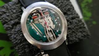 Running 1970 Accutron Spaceview watch flying saucer runs great [upl. by Kurtzman]