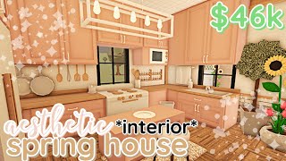 INTERIOR Aesthetic Spring Bloxburg House Build 2 Story [upl. by Ynaiffit417]