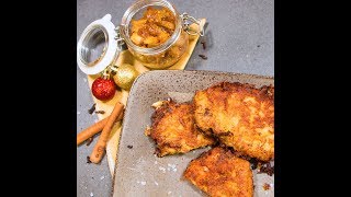 Schnitzel im Kartoffelmantel und weihnachtlichem Chutney [upl. by Ayotan]