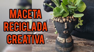 Maceta de cemento creativa y reciclada Con botella de plástico [upl. by Nosyt]