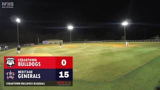 Varsity Baseball  Cedartown Bulldogs at Heritage Generals Game 2 [upl. by Normand701]