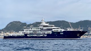 ULYSSES 275 Million 115m Explorer Yacht Anchored in Gibraltar 4K [upl. by Ahsuatal696]