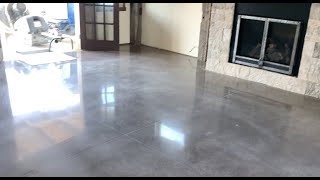 Concrete Polishing inside a home We made this room shine [upl. by Airom]