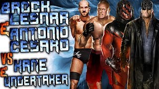 WWE 2K14 Cesaro amp Brock Lesnar Vs Kane amp Undertaker [upl. by Thisbe]