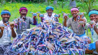 1000 BIG SIZE CRABS  Big Blue Crab Fry Recipe Cooking in Village  Seafood Recipe  Crab Recipe [upl. by Sanjay]