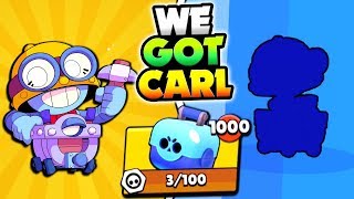 WE GOT CARL GEMMING NEW BRAWLER CARL IN BRAWL STARS MEGA BOX CARL OPENING [upl. by Aehr]