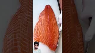 salmon fish satisfying seafood food cuttingskills chickenrecipes outdoorcooking recipe [upl. by Spark]