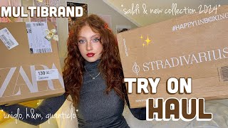 TRY ON HAUL ZARA HampM STRADIVATIUS UNIQLO QUANTICLO 💸✨ saldi e new collection [upl. by Alig504]