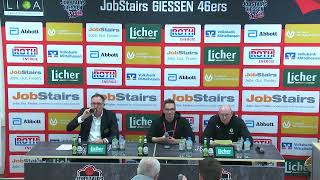 46ersTV Pressekonferenz JobStairs GIESSEN 46ers vs BBC Bayreuth [upl. by Laenaj]