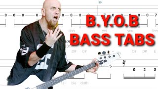 System of a Down  BYOB BASS TABS  Tutorial  Lesson [upl. by Aemat213]