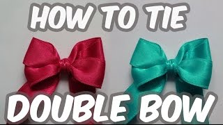 How To Tie Double Bow  Kako vezati duplu mašnu [upl. by Aisanat750]