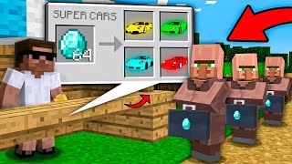 Selling SUPER CARS to Villagers in Minecraft 🚗🚗 [upl. by Babby]