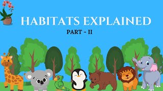 HABITATS  ANIMAL HABITATS  LEARN ABOUT POLAR GRASSLAND MOUNTAIN AND WETLAND  EDUCATIONAL VIDEOS [upl. by Leirol997]