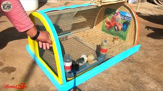 JAULA para pollitos BEBES con COMEDERO y BEBEDERO fácil  how to make a cage for chicks [upl. by Olzsal951]