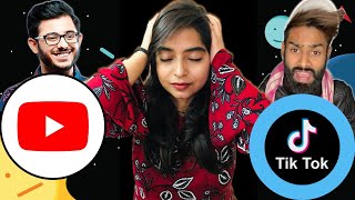 YOUTUBE VS TIKTOK Carryminati The End Reaction  Deeksha Sharma [upl. by Sirraf]