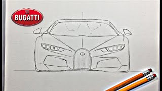 🔴COMO DIBUJAR UN BUGATTI A LAPIZ ✏️super FACIL  DIBUJOS DE AUTOS DEPORTIVOS ✏️ [upl. by Kamerman]