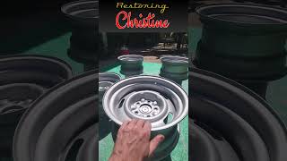 Fresh Paint on Corvette Rally Wheels 1956 Chevy Bel Air Resto [upl. by Adams169]