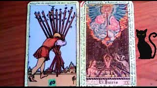 Combinaciones tarot con el DIEZ de Bastos  ARCANOS MAYORES Por TARA [upl. by Ylek]