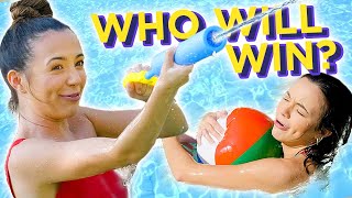 LAST TO LEAVE THE POOL WINS 10000 Challenge  Mystery Twin Bin w The Merrell Twins [upl. by Aniluap]