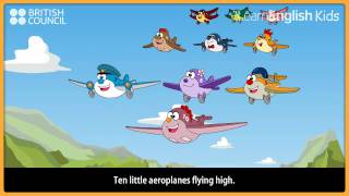 Ten little aeroplanes  Nursery Rhymes amp Kids Songs  LearnEnglish Kids British Council [upl. by Elbert949]