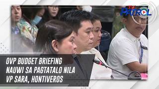 OVP budget briefing nauwi sa pagtatalo nila VP Sara Hontiveros  TV Patrol [upl. by Adnema]