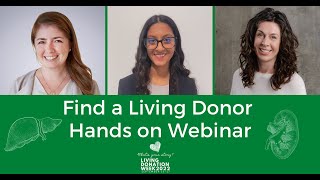 Finding a Living Donor Webinar  LDW2022  GiveLifeUHN [upl. by Rik]