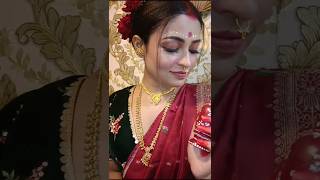 Bengali sabeki bridal look ❤️ Party makeup booking cholche sabeki viralshort [upl. by Hakceber]