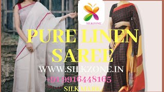 Pure Linen Saree with price [upl. by Ellesor]