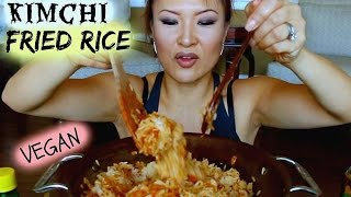 KIMCHI FRIED RICE RECIPE • Vegan Mukbang 김치볶음밥 [upl. by Pik150]