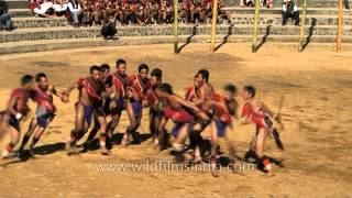 Lotha youths in action at Naga Heritage village [upl. by Ahsitniuq]