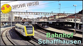 Züge filmen beim Bahnhof Schaffhausen  Schöner blick auf den Bahnhof [upl. by Berkeley]