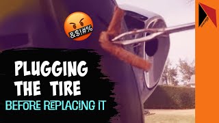 Practice punctured tire plugging Learning hard way [upl. by Jezabel101]