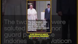 Pope Francis arrives at the Indonesian Presidential Palace  WION Shorts [upl. by Adnowat]