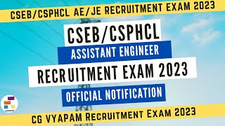 CSEB CSPDCL Recruitment Exam 2023  Assistant Engineer  Official Notification  Complete Details [upl. by Rintoul]