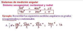 145 Sistema Sexagesimal centesimal y radial  Ejemplo 1 [upl. by Iidnarb]