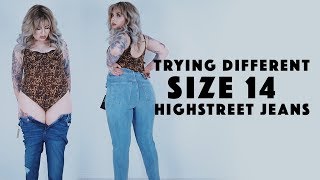 TRYING DIFFERENT SIZE 14 HIGHSTREET JEANS [upl. by Raynah384]