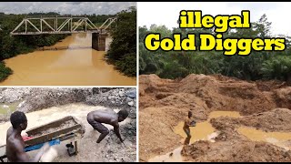 Ghana’s illegal Gold Diggers Activities That Destroy Land and Water Bodies [upl. by Annovoj]