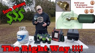 How To Fill A One Pound Propane Bottle  The Right Way and Save [upl. by Ronnica906]